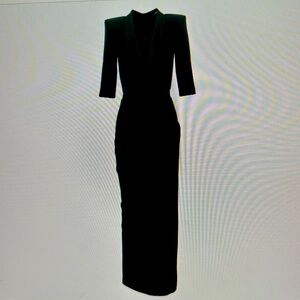 ZHIVAGO's Eyes Of Horus gown is elevated by banded stitched-satin 
Wore once.